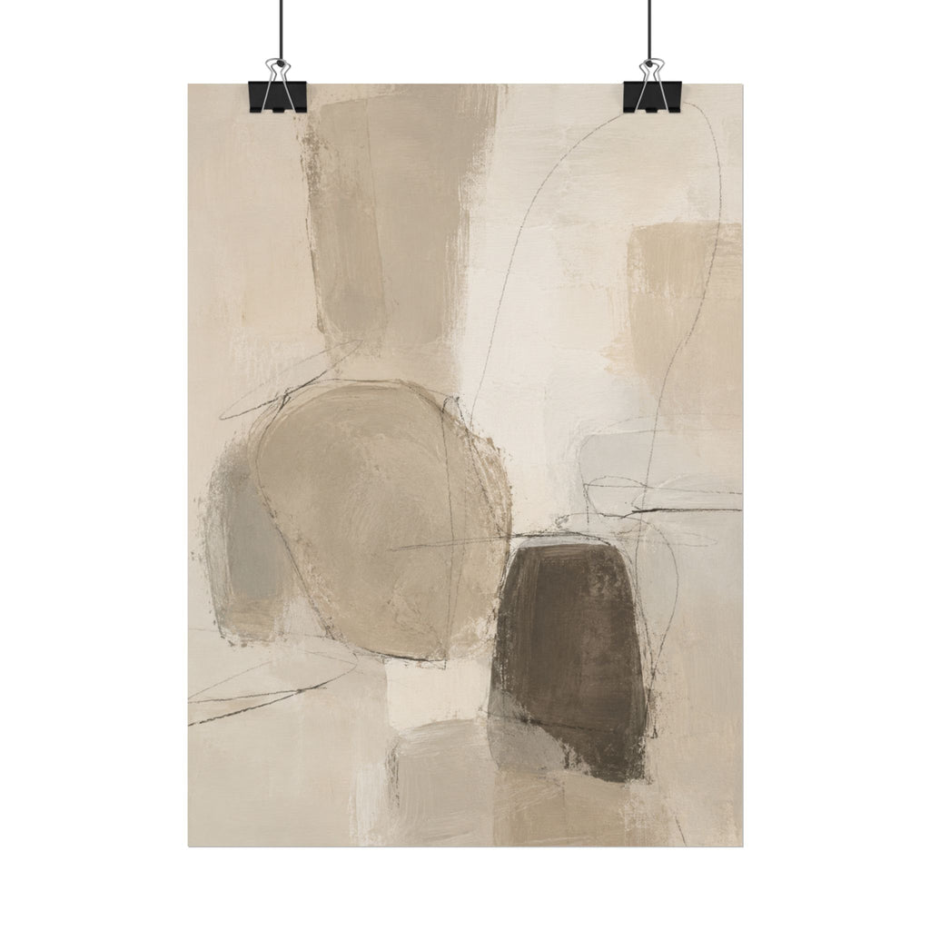 Layered Neutral Abstract Print