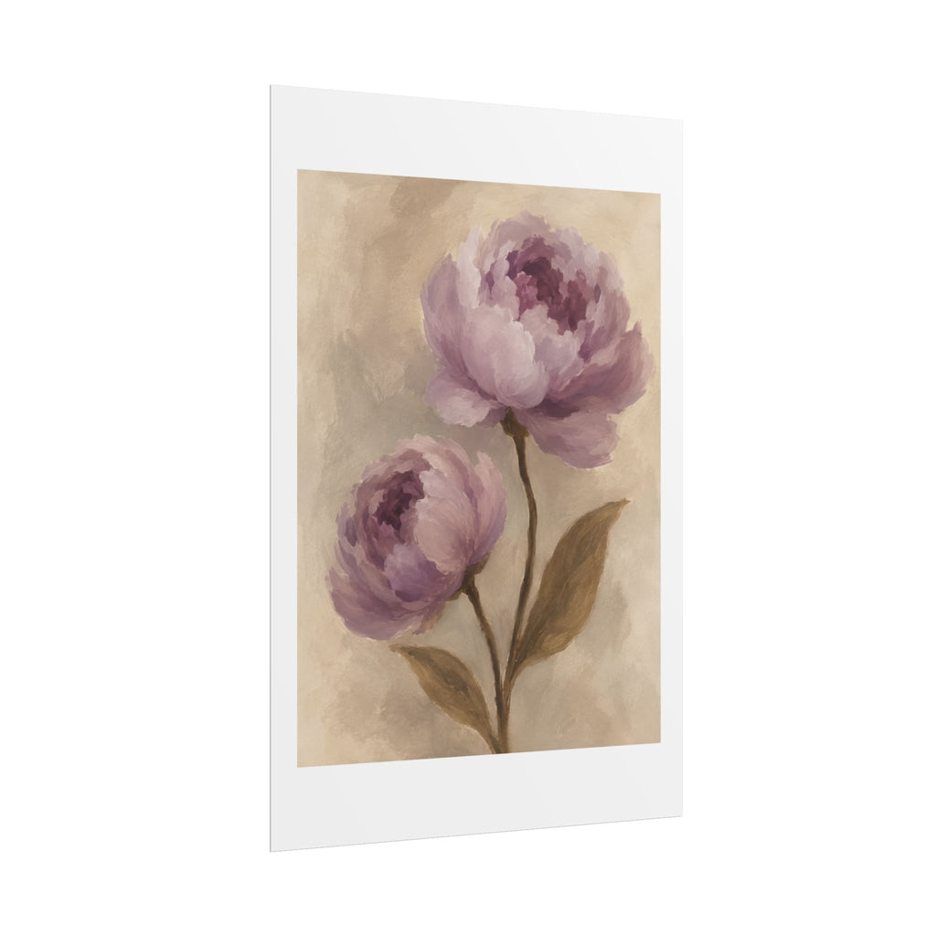 Purple Peony Watercolor Print