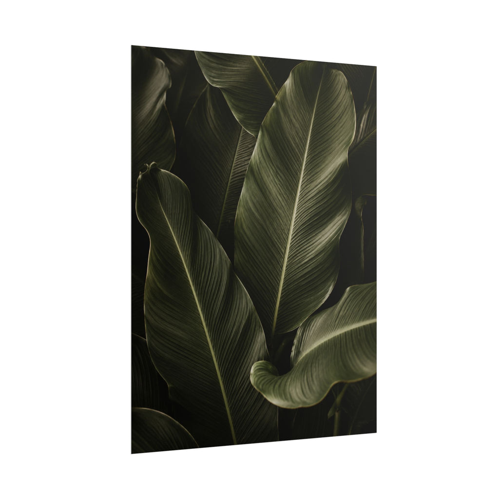Dark Banana Leaf Print