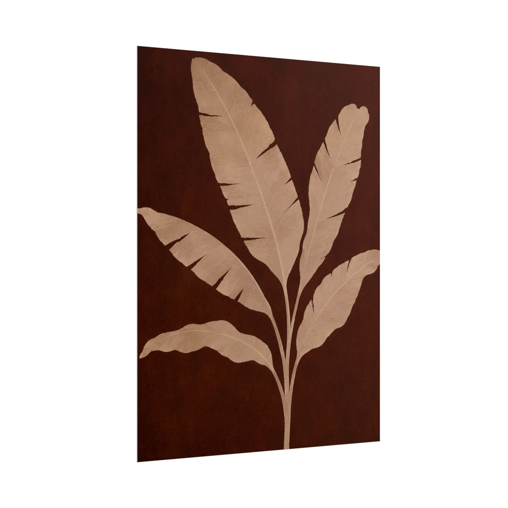 Brown Banana Leaf Print