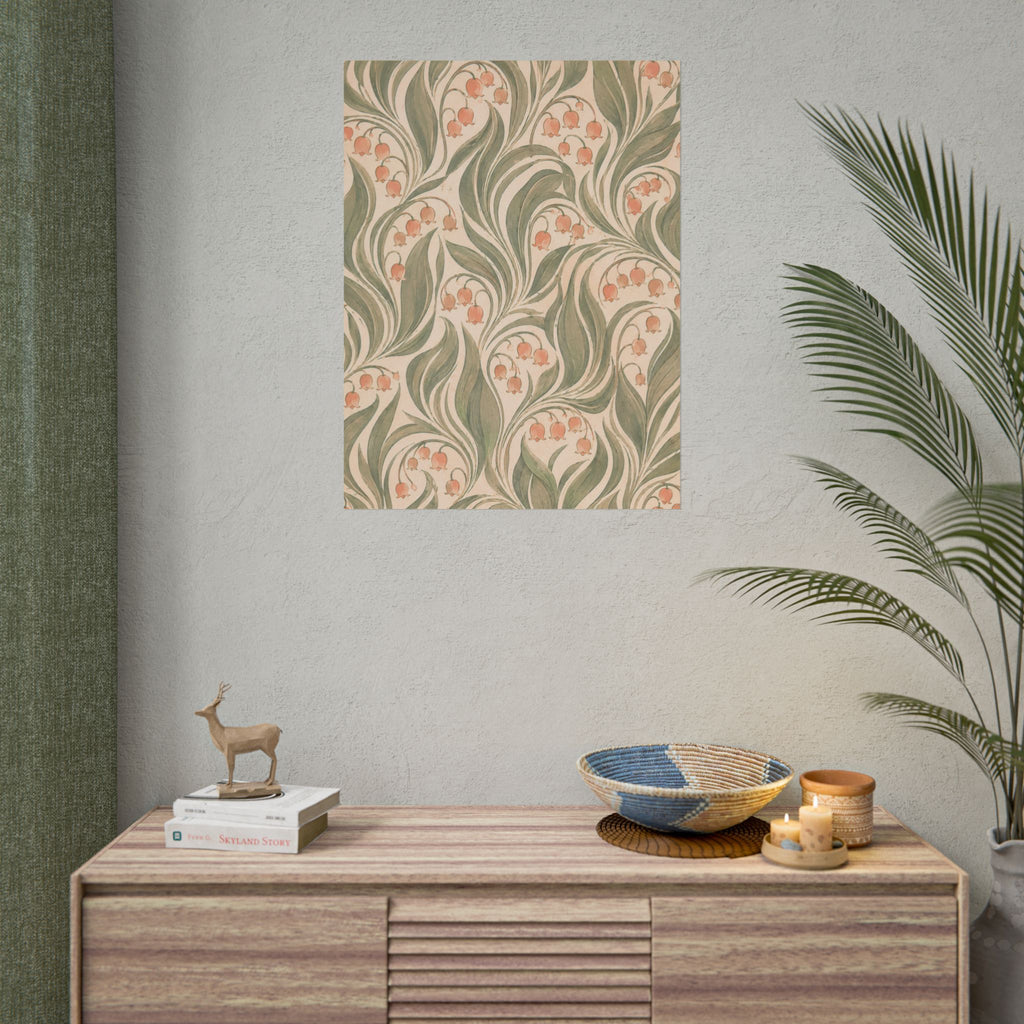 Peach Floral Pattern Print
