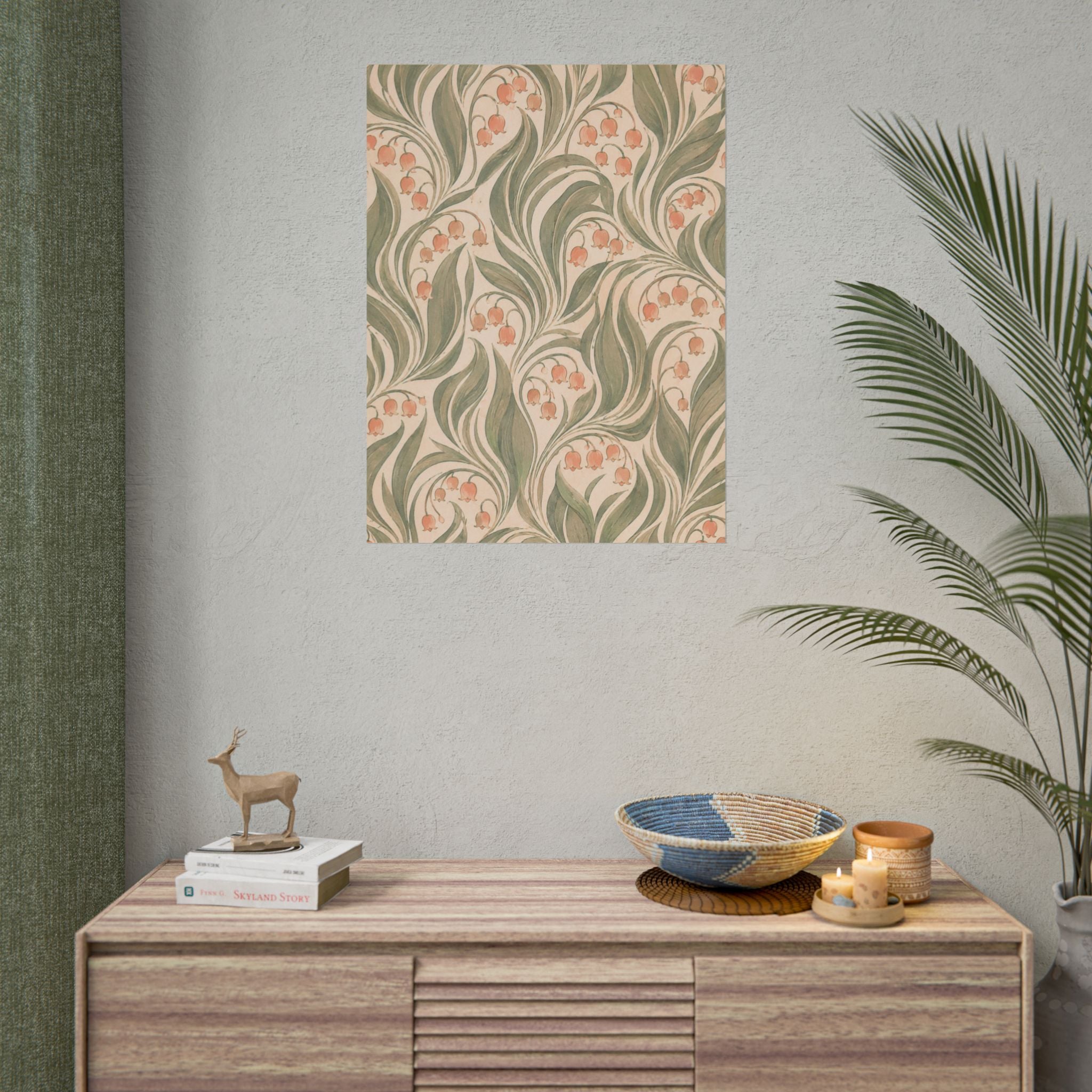 Peach Floral Pattern Print