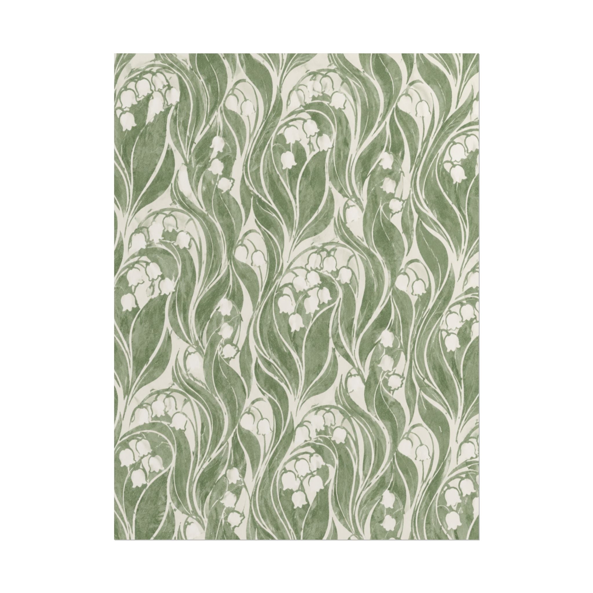 Green Lily Pattern Print