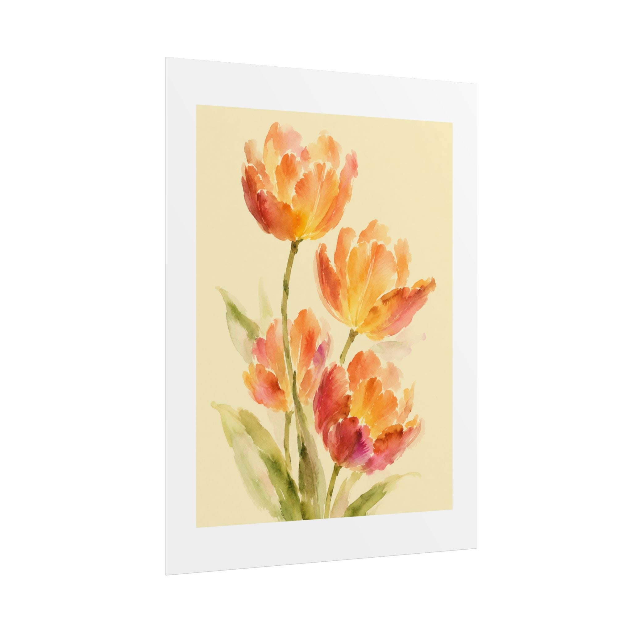 Orange Tulip Watercolor Print