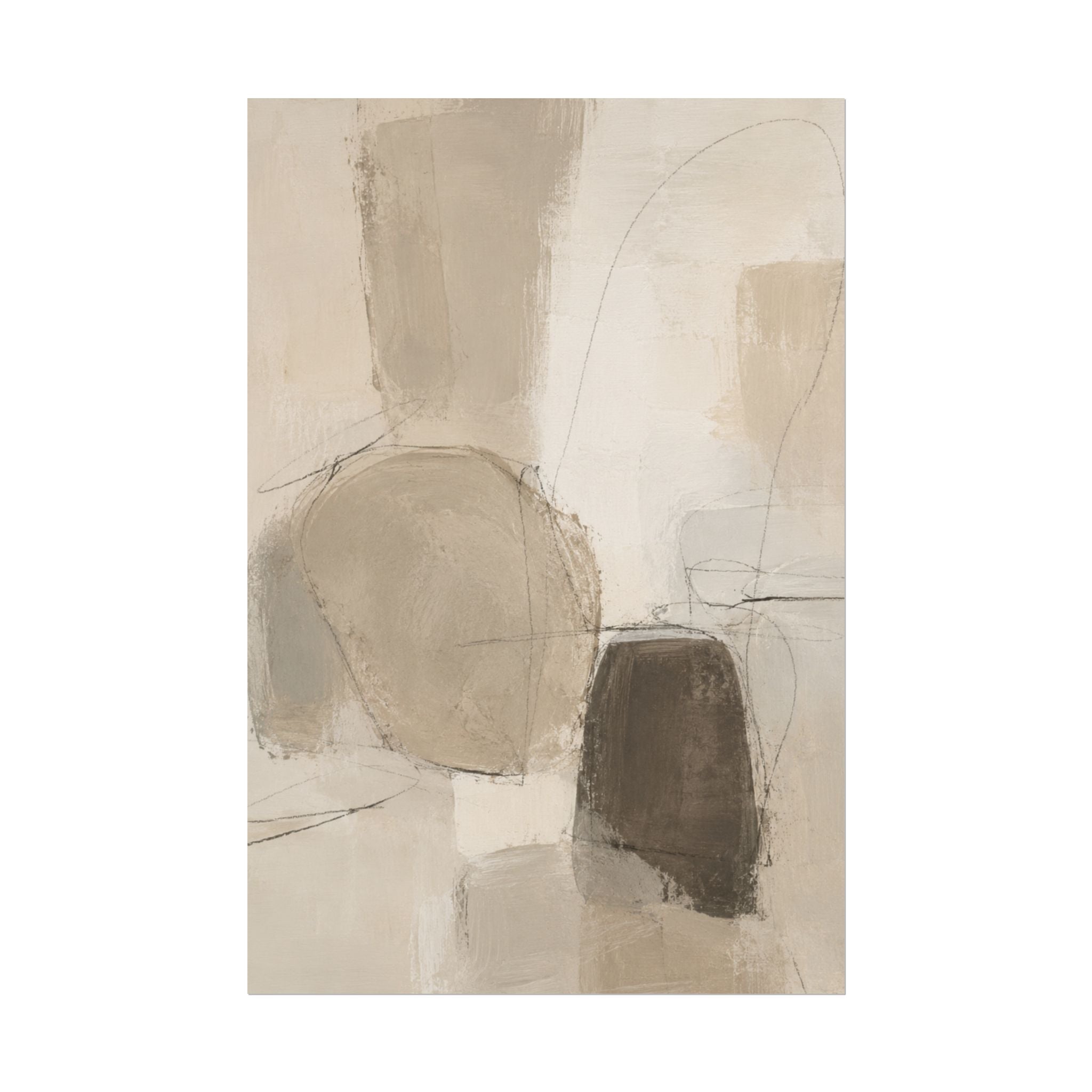 Layered Neutral Abstract Print