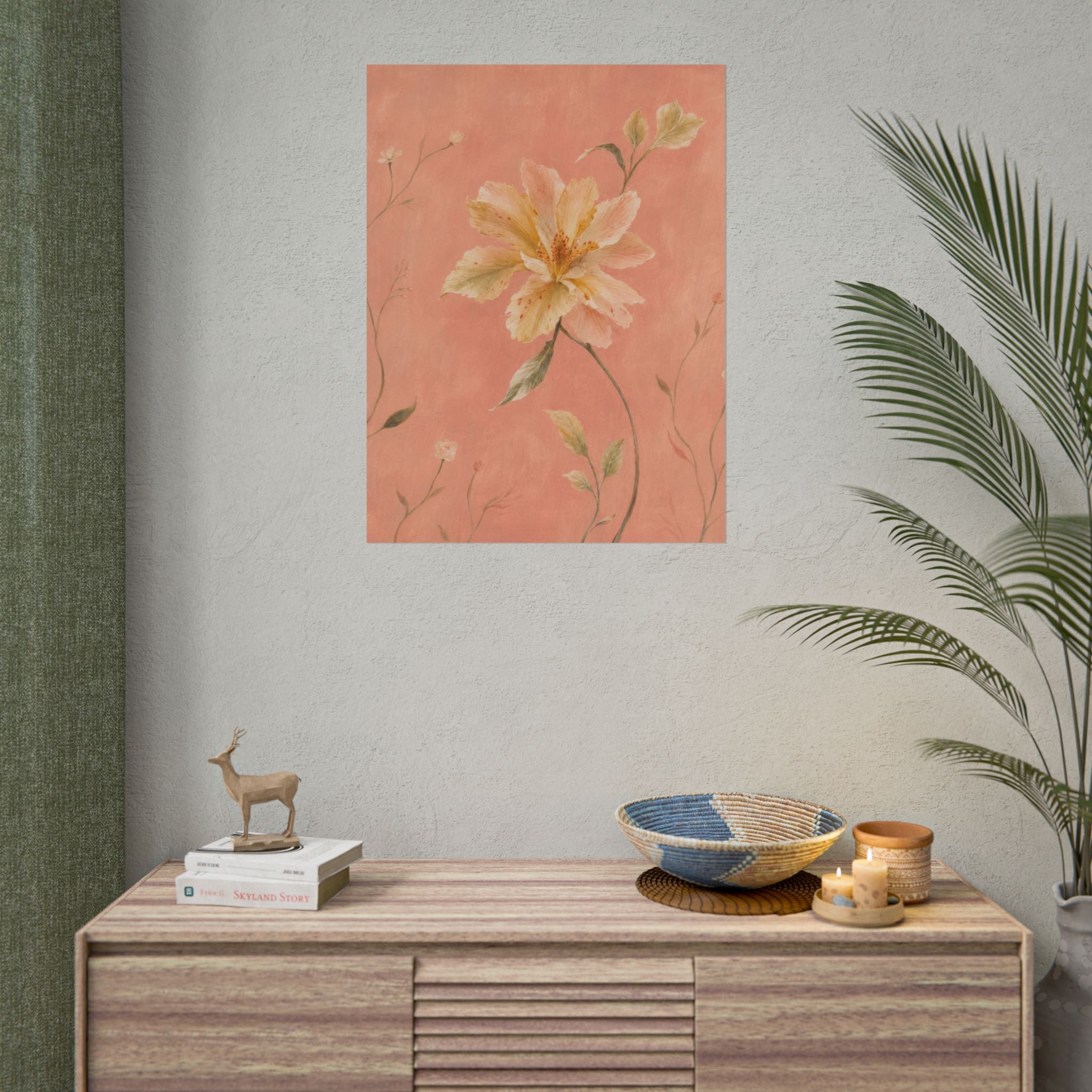 Peach Garden Flower Print