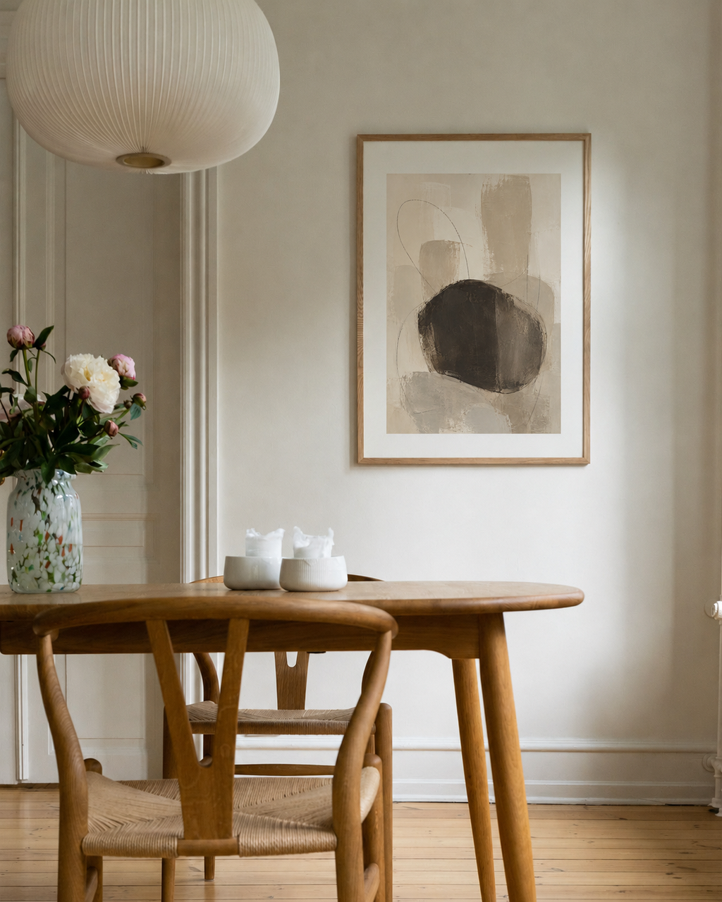 Charcoal Neutral Abstract Print