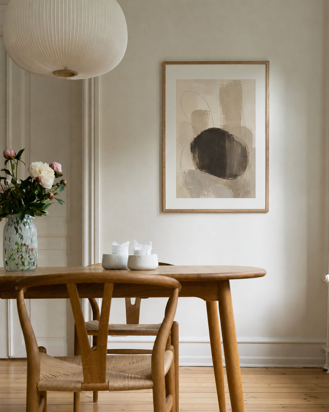 Charcoal Neutral Abstract Print