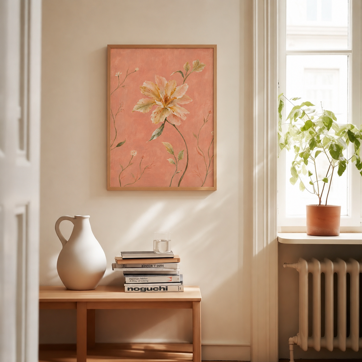 Peach Garden Flower Print