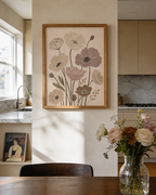 Neutral Poppy Meadow Print