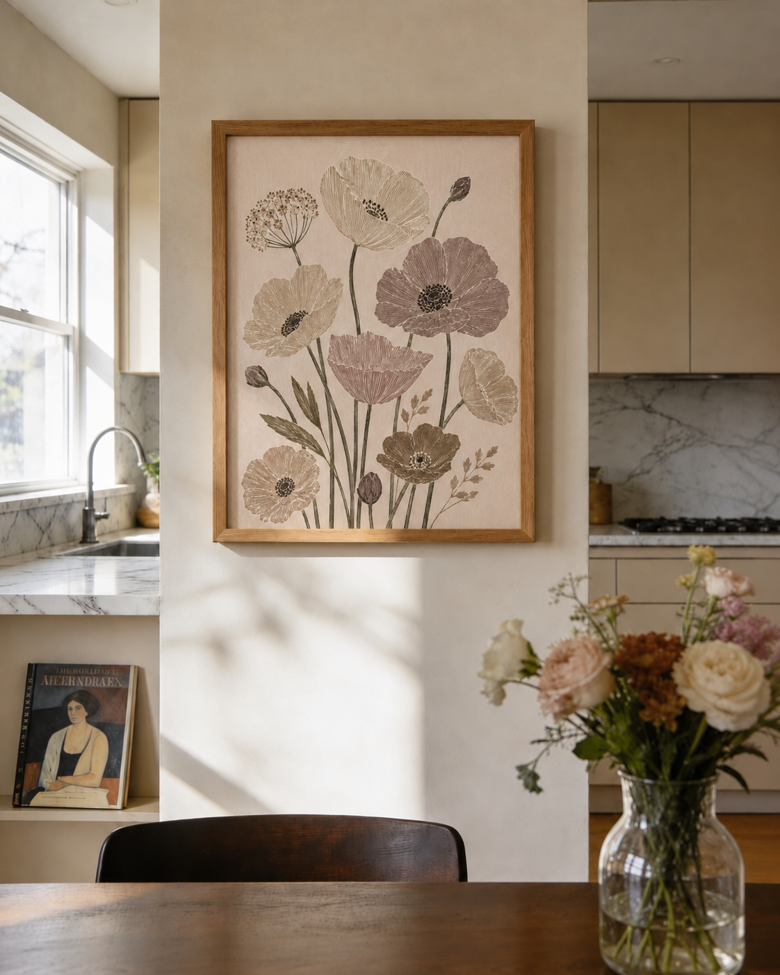 Neutral Poppy Meadow Print