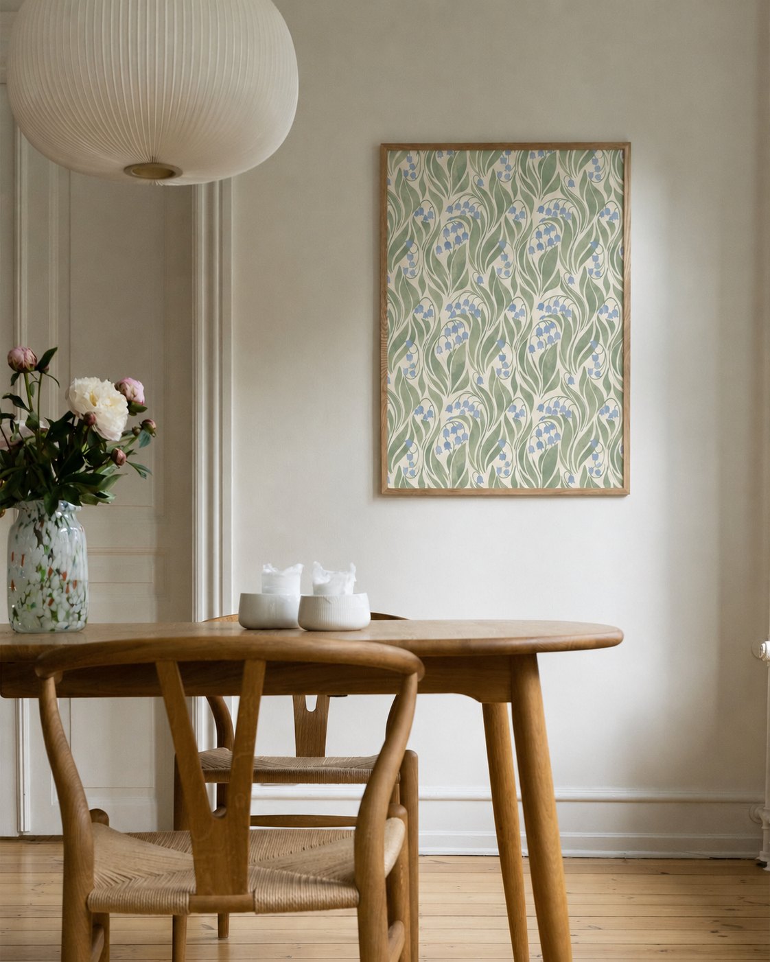 Green Floral Pattern Print