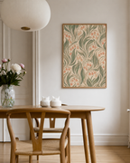Peach Floral Pattern Print