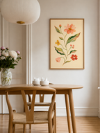 Cream Floral Stem Print