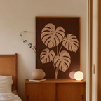 Brown Monstera Print