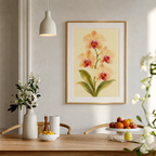 Peach Orchid Watercolor Print