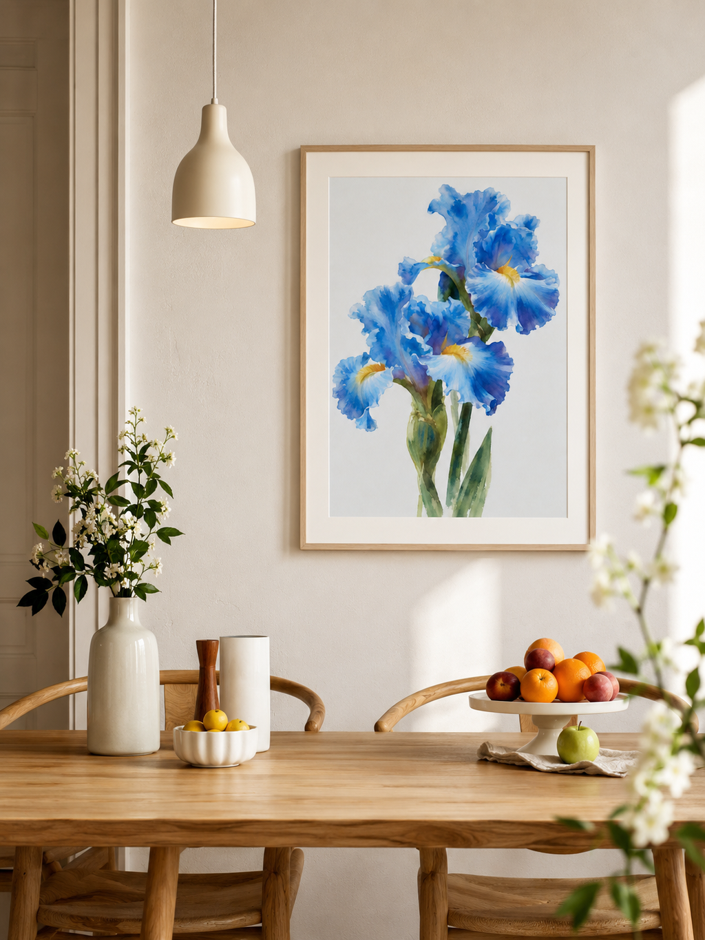 Blue Iris Watercolor Print