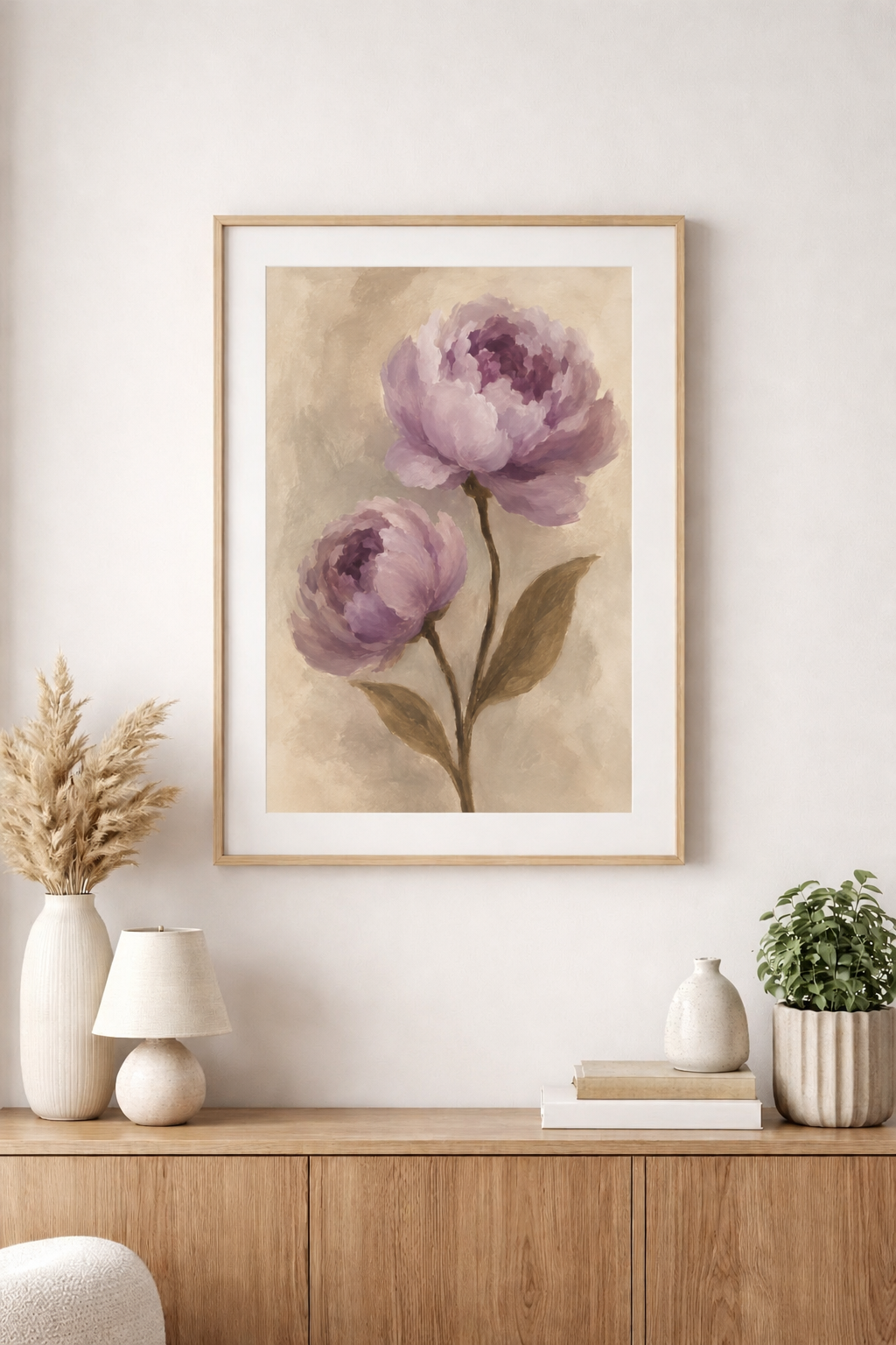Purple Peony Watercolor Print