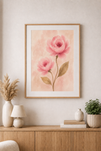 Pink Ranunculus Watercolor Print