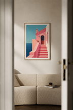 Pink Seaside Stairway Print