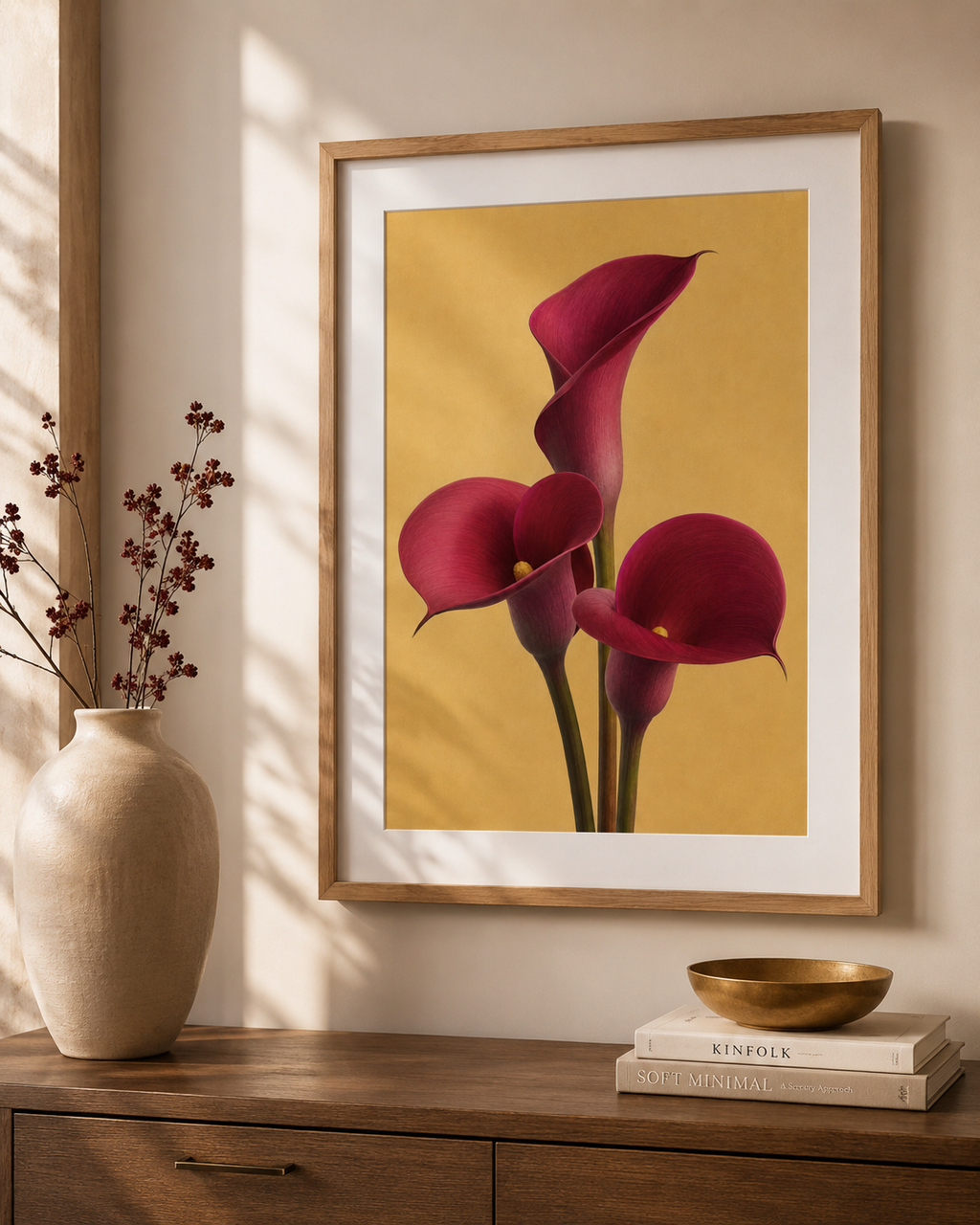 Burgundy Calla Lily Print