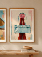 Blue Handbag Print