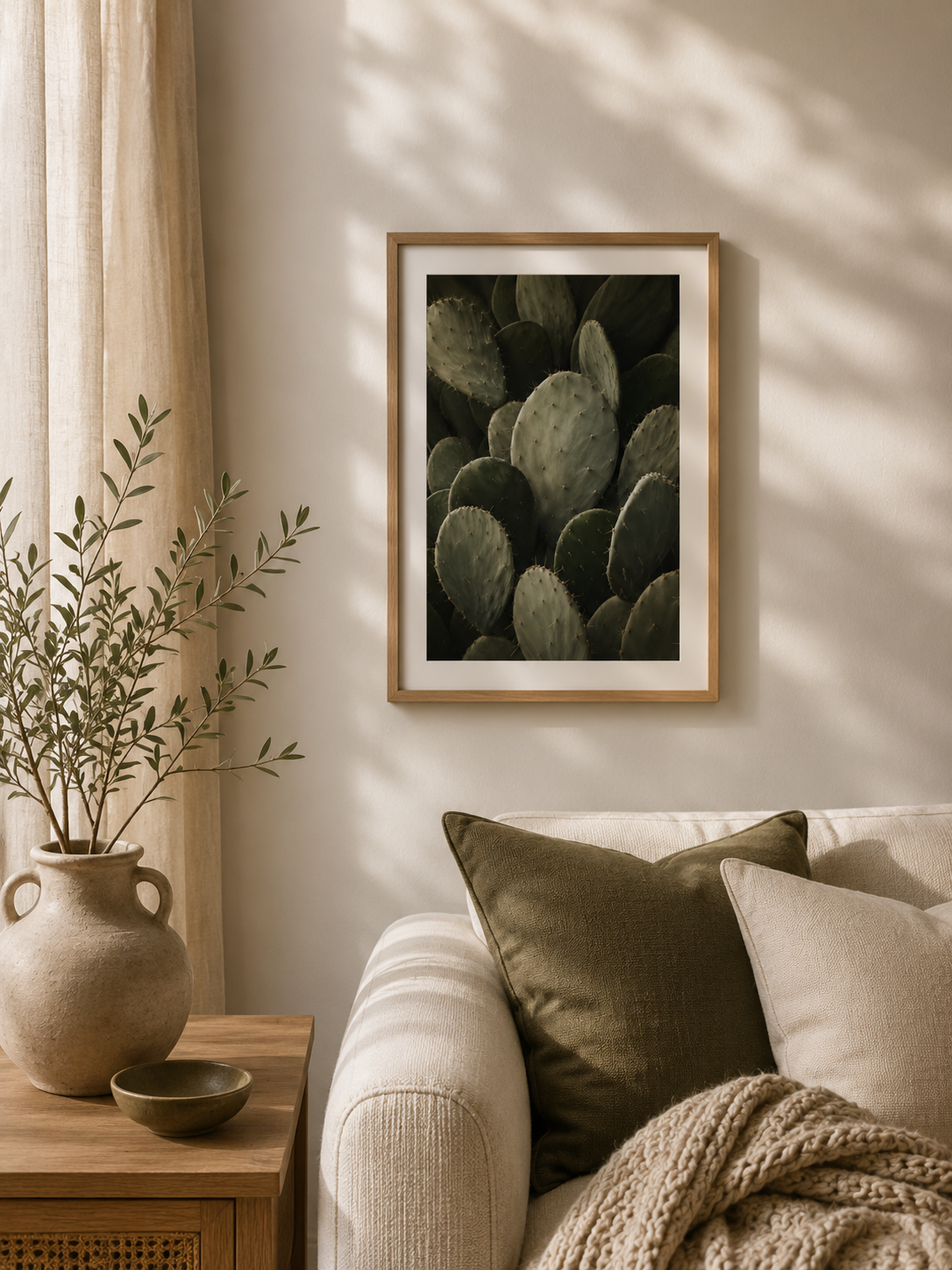 Dark Cactus Print